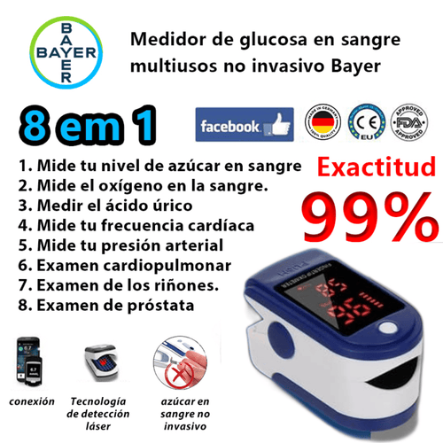 Medidor De Glucosa En Sangre No Invasivo Bayer (Medición De 5 Segundos/99% De Precisión)